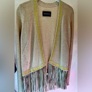 Zadig & Voltaire Deluxe Cashmere Suede Fringe Statement Sweater
